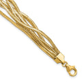 Leslie's 14K Polished Mesh Diamond-cut 4-strand Wave Bracelet