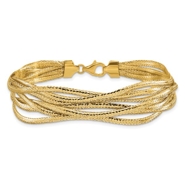 Leslie's 14K Polished Mesh Diamond-cut 4-strand Wave Bracelet - Image 3