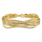 Leslie's 14K Polished Mesh Diamond-cut 4-strand Wave Bracelet - Image 3