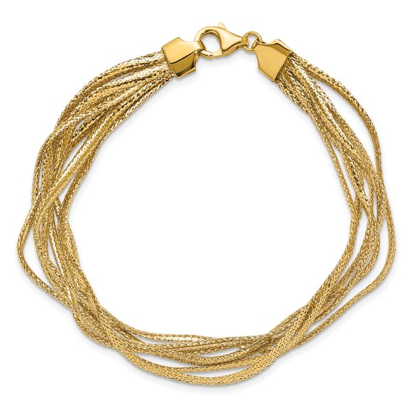 Leslie's 14K Polished Mesh Diamond-cut 4-strand Wave Bracelet - Image 4