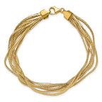 Leslie's 14K Polished Mesh Diamond-cut 4-strand Wave Bracelet - Image 4
