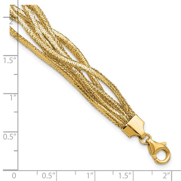 Leslie's 14K Polished Mesh Diamond-cut 4-strand Wave Bracelet - Image 5