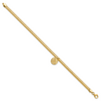 Leslie's 14K Polished Stretch/Mesh Diamond-cut Disc Bracelet - Image 2
