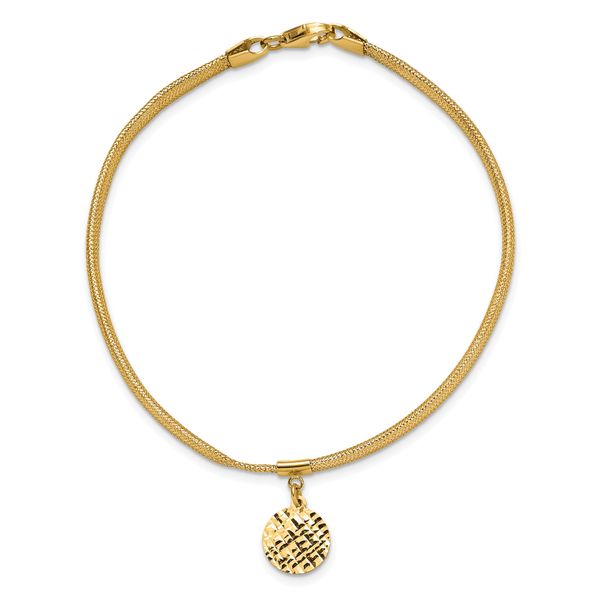 Leslie's 14K Polished Stretch/Mesh Diamond-cut Disc Bracelet - Image 4