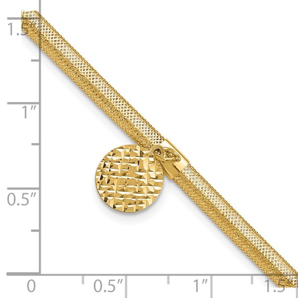Leslie's 14K Polished Stretch/Mesh Diamond-cut Disc Bracelet - Image 5
