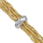 Leslie's 14K with Rhodium Polished Knot Mesh Multi-strand Bracelet