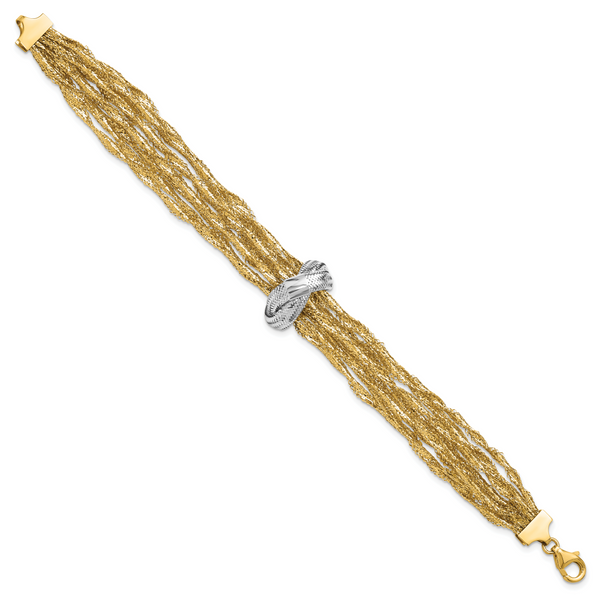 Leslie's 14K with Rhodium Polished Knot Mesh Multi-strand Bracelet - Image 2