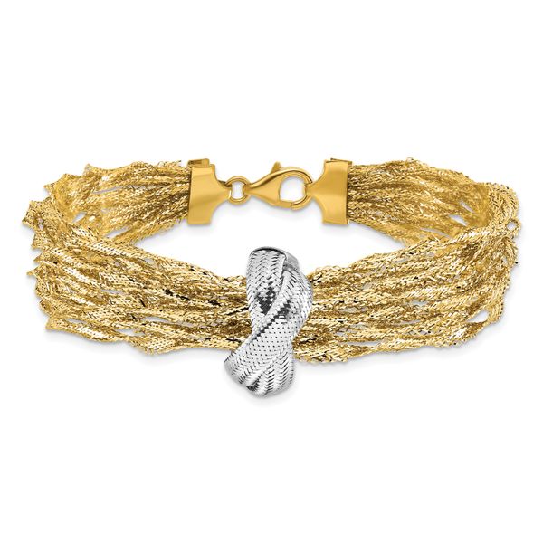 Leslie's 14K with Rhodium Polished Knot Mesh Multi-strand Bracelet - Image 3