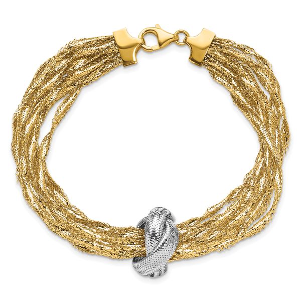 Leslie's 14K with Rhodium Polished Knot Mesh Multi-strand Bracelet - Image 4