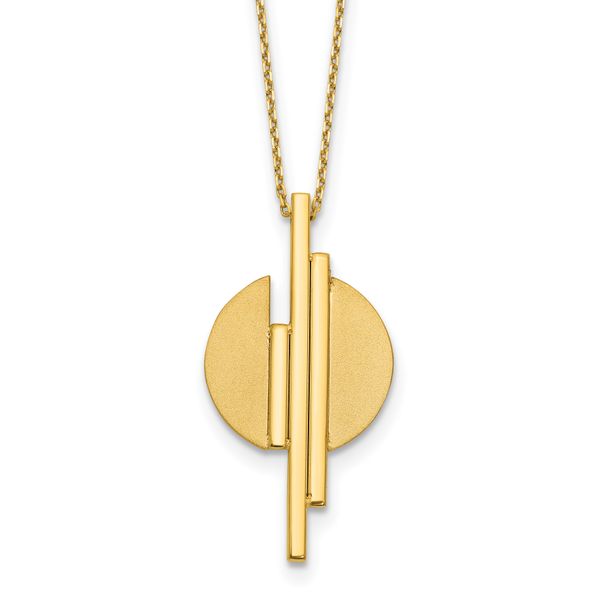 Leslie's 14K Polished and Brushed with 2in ext. Necklace