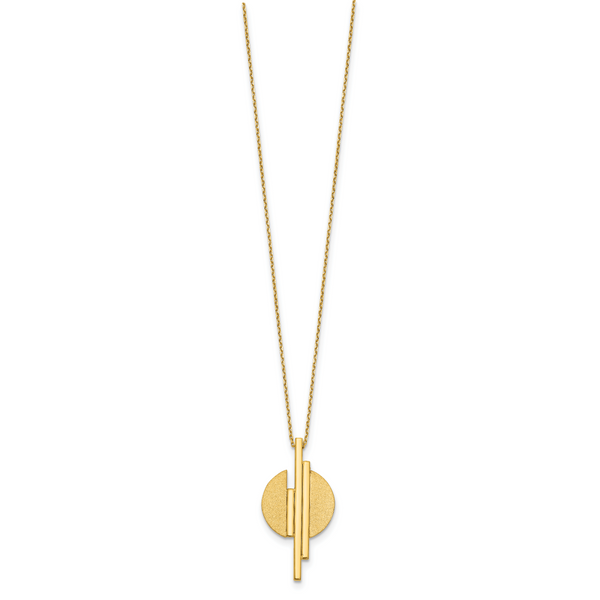 Leslie's 14K Polished and Brushed with 2in ext. Necklace - Image 2