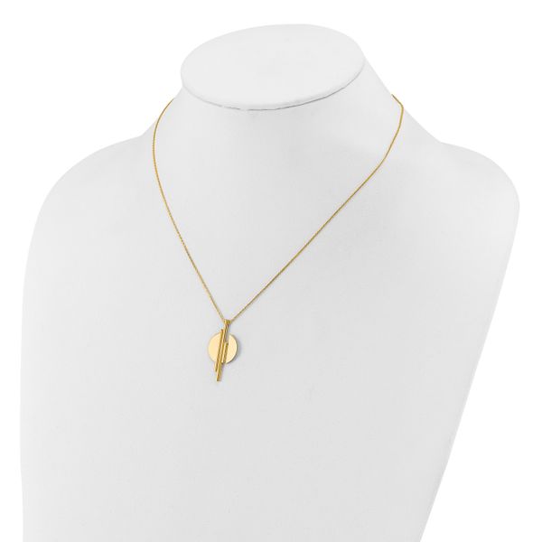 Leslie's 14K Polished and Brushed with 2in ext. Necklace - Image 3