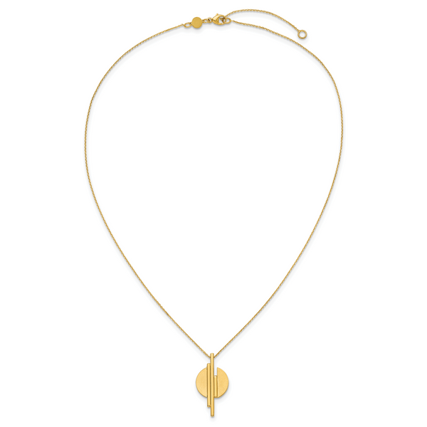 Leslie's 14K Polished and Brushed with 2in ext. Necklace - Image 4