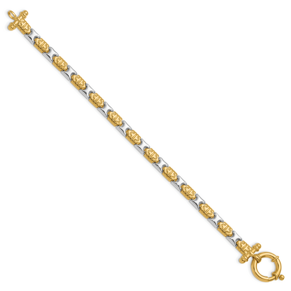 Leslie's 14K Two-tone Polished Fancy Link Bracelet - Image 2