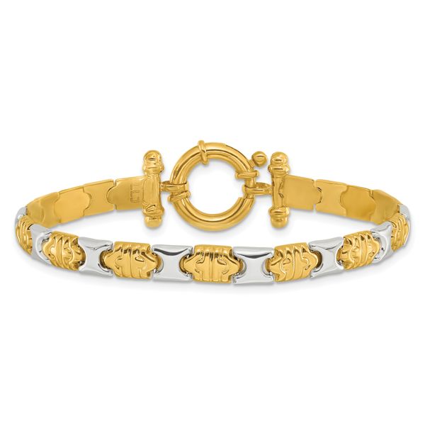 Leslie's 14K Two-tone Polished Fancy Link Bracelet - Image 3