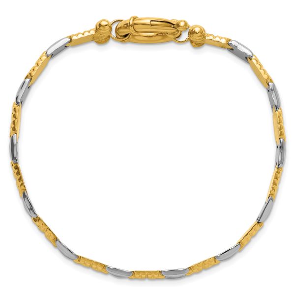 Leslie's 14K Two-tone Polished Fancy Link Bracelet - Image 4