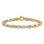 Leslie's 14K Two-tone Polished Fancy Link Bracelet - Image 3