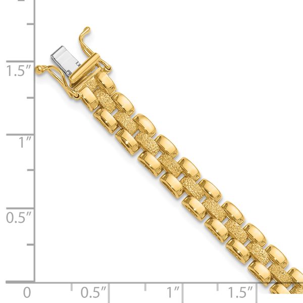 Leslie's 14K Polished and Textured Fancy Link Bracelet - Image 4
