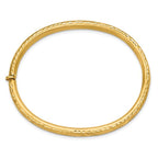 14K Satin and Diamond-cut Hinged Bangle - Image 2