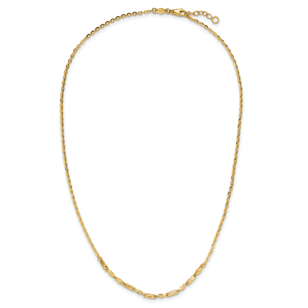 Leslie's 14K Polished and Diamond-cut with 1in ext. Necklace - Image 4
