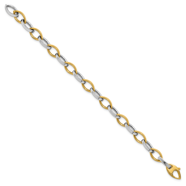 Leslie's 14K Two-Tone Polished Link Bracelet - Image 2