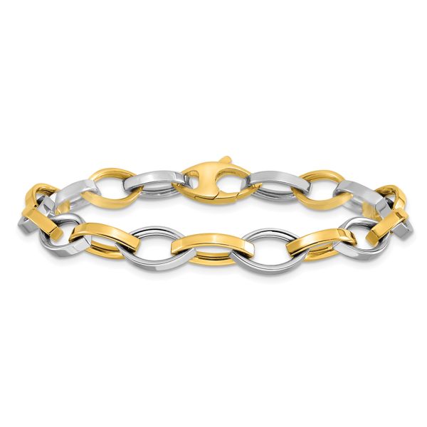 Leslie's 14K Two-Tone Polished Link Bracelet - Image 3