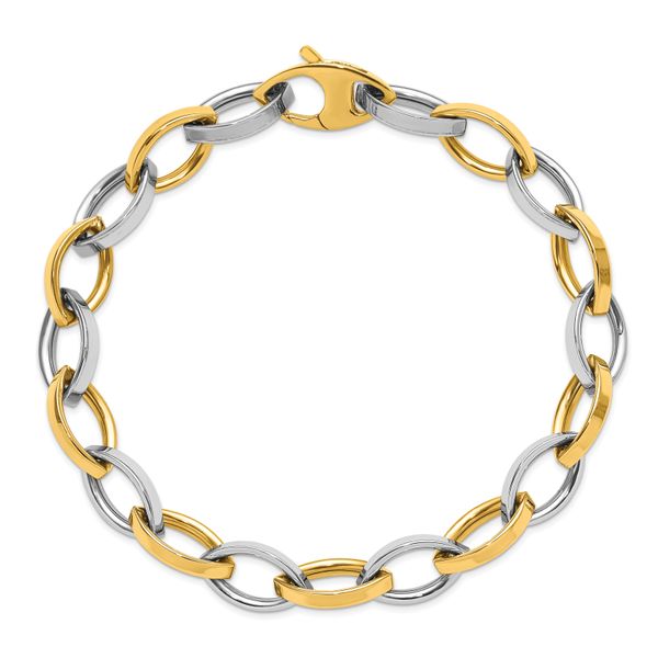Leslie's 14K Two-Tone Polished Link Bracelet - Image 4