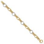 Leslie's 14K Two-Tone Polished Circle Links Bracelet - Image 2