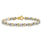 Leslie's 14K Two-Tone Polished Fancy Link Bracelet - Image 3