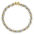 Leslie's 14K Two-Tone Polished Fancy Link Bracelet - Image 4