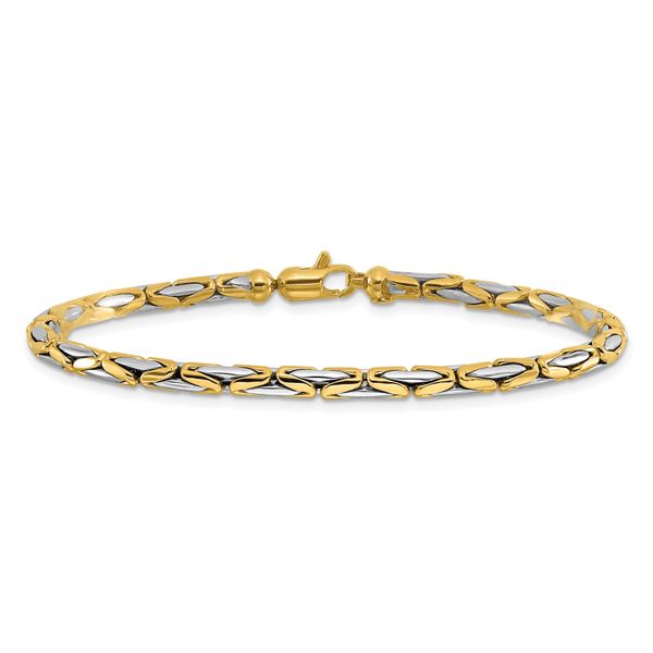 Leslie's 14K Two-Tone Polished Fancy Link Bracelet - Image 3