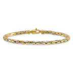 Leslie's 14K Two-Tone Polished Fancy Link Bracelet - Image 3