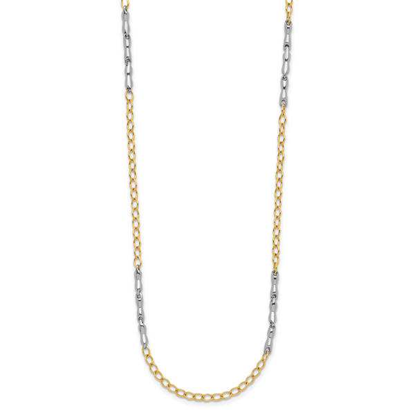 Leslie's 14K Two-Tone Polished Fancy Link Necklace - Image 2