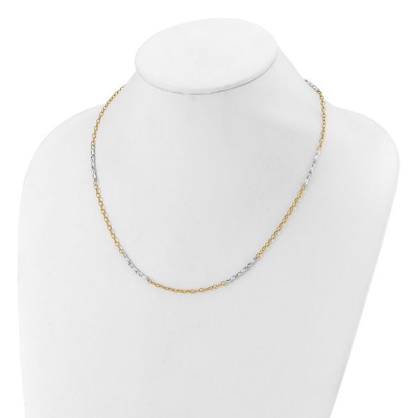 Leslie's 14K Two-Tone Polished Fancy Link Necklace - Image 3