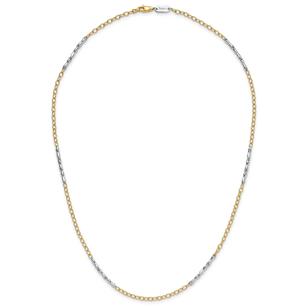 Leslie's 14K Two-Tone Polished Fancy Link Necklace - Image 4