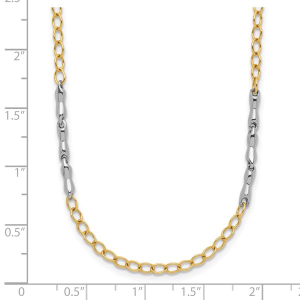 Leslie's 14K Two-Tone Polished Fancy Link Necklace - Image 5