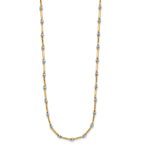 Leslie's 14K Two-Tone Polished Fancy Link Necklace - Image 2