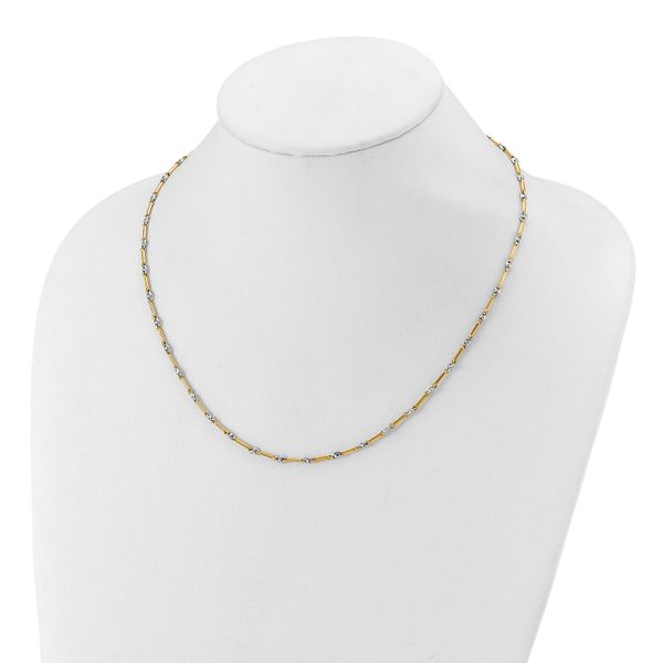 Leslie's 14K Two-Tone Polished Fancy Link Necklace - Image 3