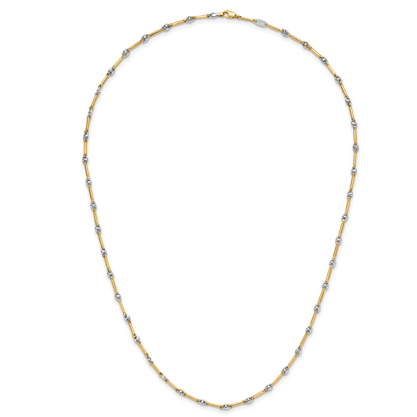 Leslie's 14K Two-Tone Polished Fancy Link Necklace - Image 4