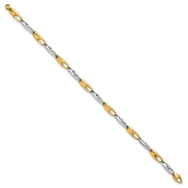 Leslie's 14K Two-Tone Polished Fancy Link Bracelet - Image 2