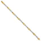 Leslie's 14K Two-Tone Polished Fancy Link Bracelet - Image 2