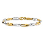 Leslie's 14K Two-Tone Polished Fancy Link Bracelet - Image 3