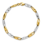 Leslie's 14K Two-Tone Polished Fancy Link Bracelet - Image 4