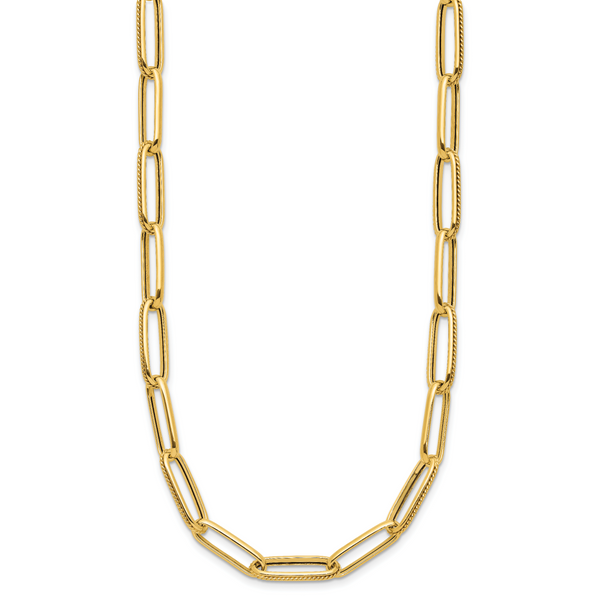 Leslie's 14K Polished and Textured Fancy Link Necklace - Image 2