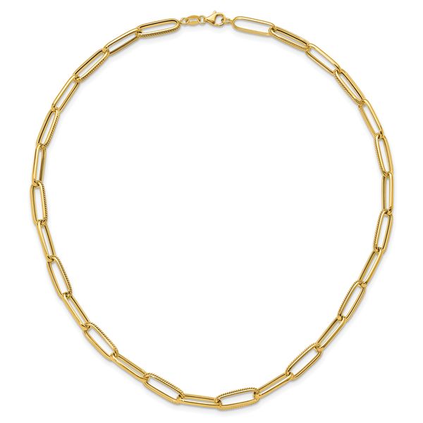 Leslie's 14K Polished and Textured Fancy Link Necklace - Image 4