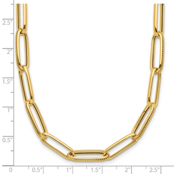 Leslie's 14K Polished and Textured Fancy Link Necklace - Image 5