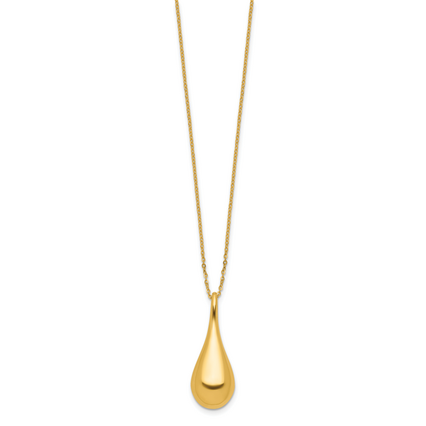 Leslie's 14K Polished Teardrop 16in w/2in ext. Necklace - Image 2