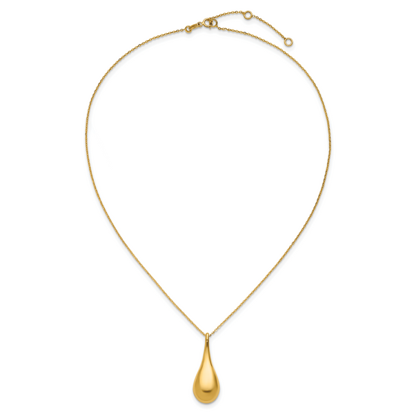 Leslie's 14K Polished Teardrop 16in w/2in ext. Necklace - Image 3