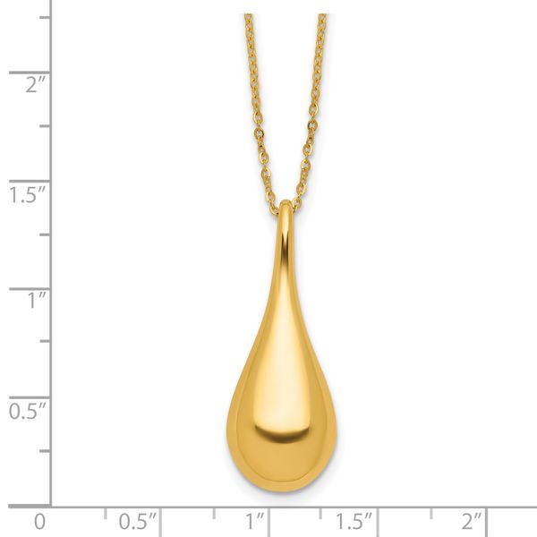 Leslie's 14K Polished Teardrop 16in w/2in ext. Necklace - Image 5