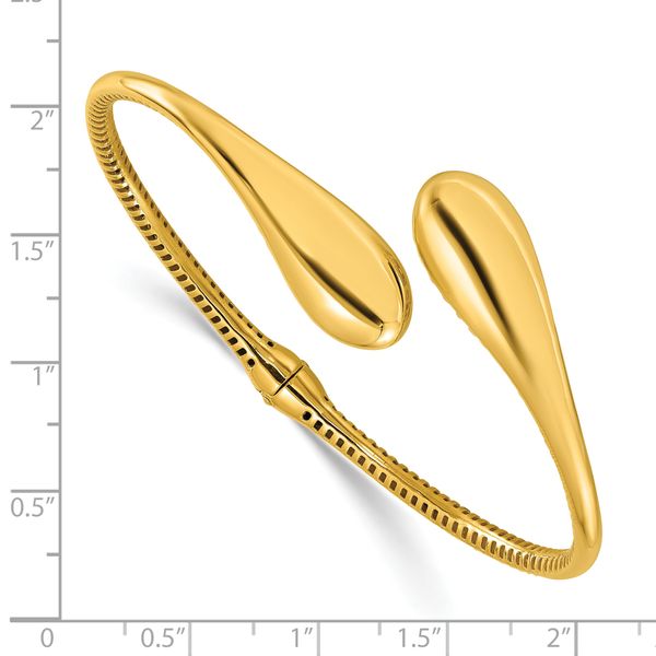 Leslie's 14K Polished Bypass Teardrop Hinged Bangle - Image 3